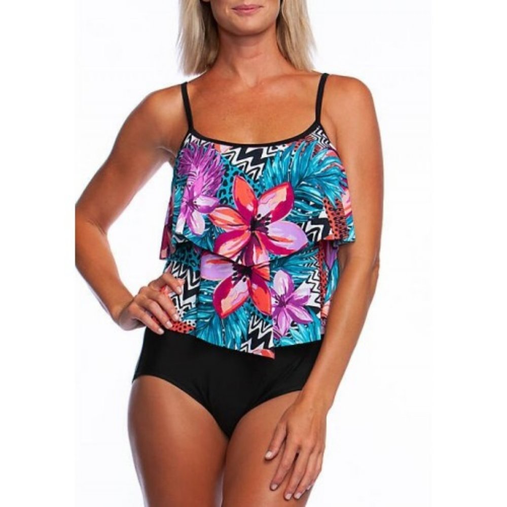 MAXINE OF HOLLYWOOD Floral Printed One Piece Swimsuit